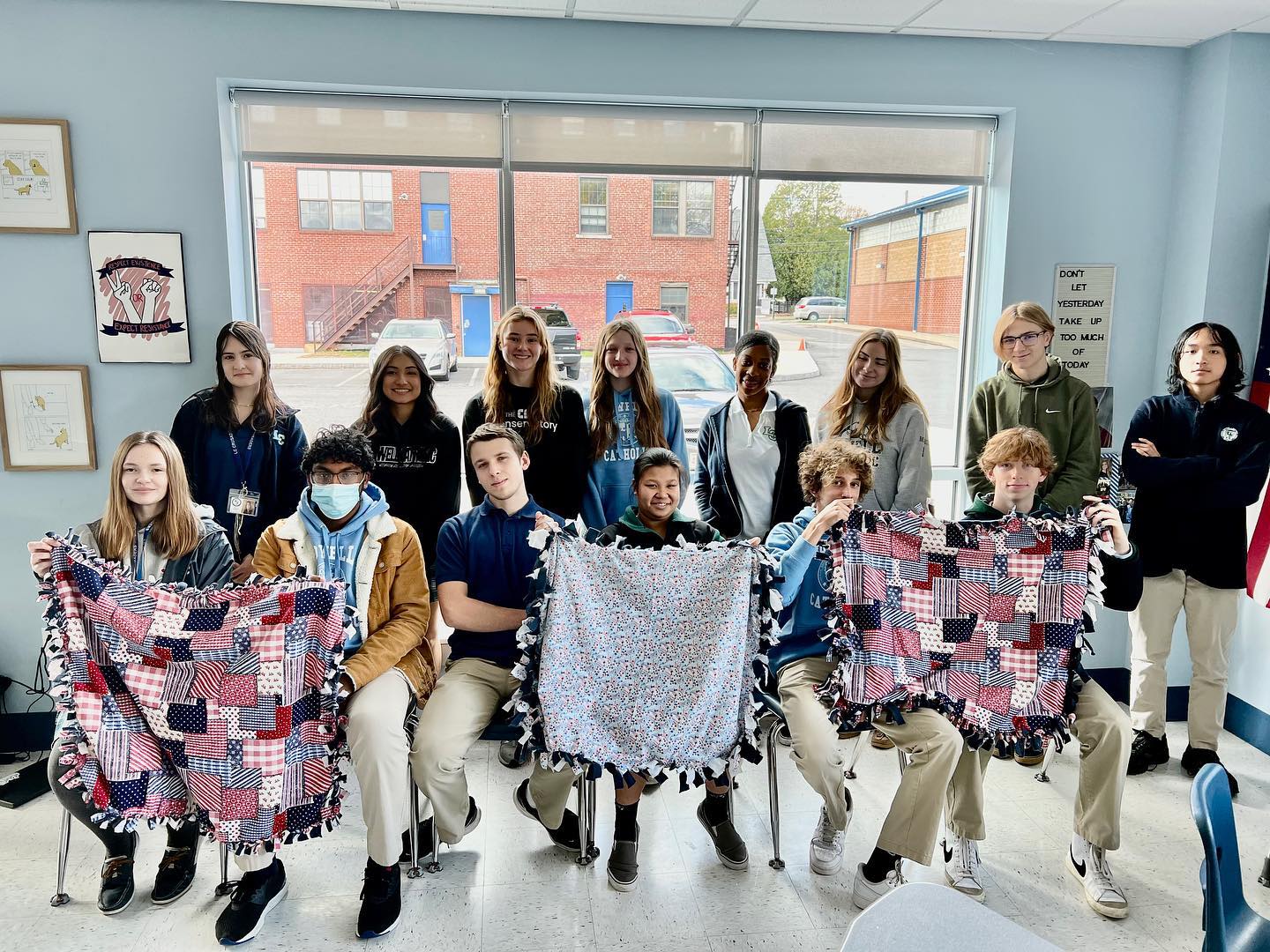 Louisville High School students make blankets for kids in hospital
